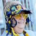 Michigan fan and season ticket holder since 1973, Carol Zoltowski, of Manchester, shows off her Michigan pride on her visor as she stands outside of Raymond James Stadium before the start of the Outback Bowl in Tampa, Fla. on Tuesday, Jan. 1. Melanie Maxwell I AnnArbor.com